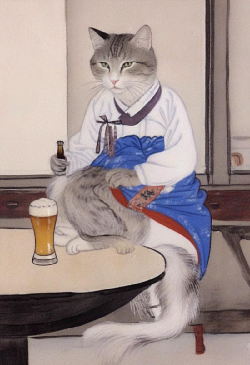 50360-238660132-sd_xl_base_1.0_0.9vae-Euler a-best quality shinyunbok painting a cat wearing dress.png